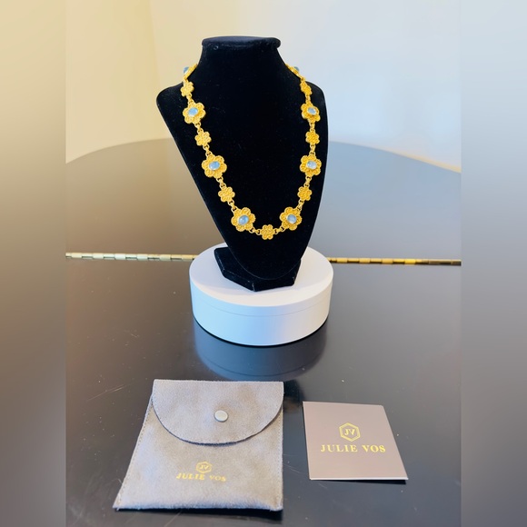 NWT Authentic Rare Luxury Julie Vos Flower Stations Statement Necklace - Picture 5 of 17